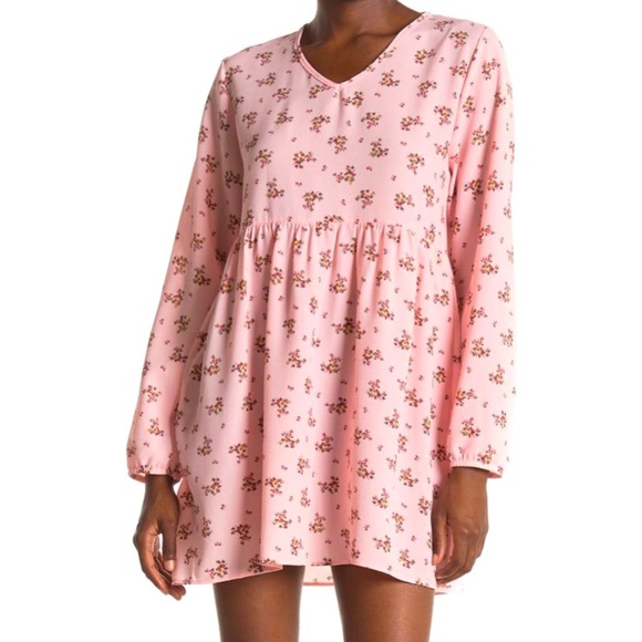 Ceny Dresses & Skirts - Ceny Floral V Neck Long Sleeve Dress
